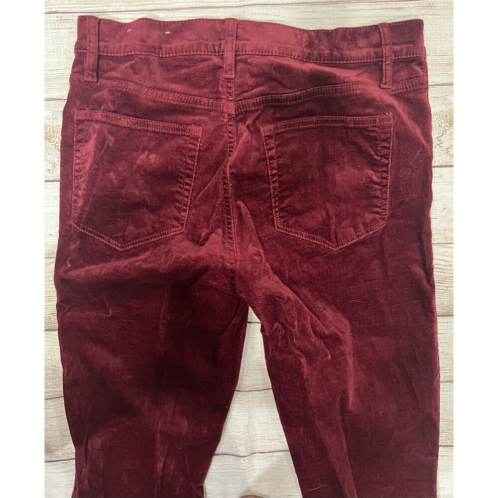 Loft Womens Red Velvet Velour Holiday Event Festive Elegant Pants 4/27 - Picture 4 of 7
